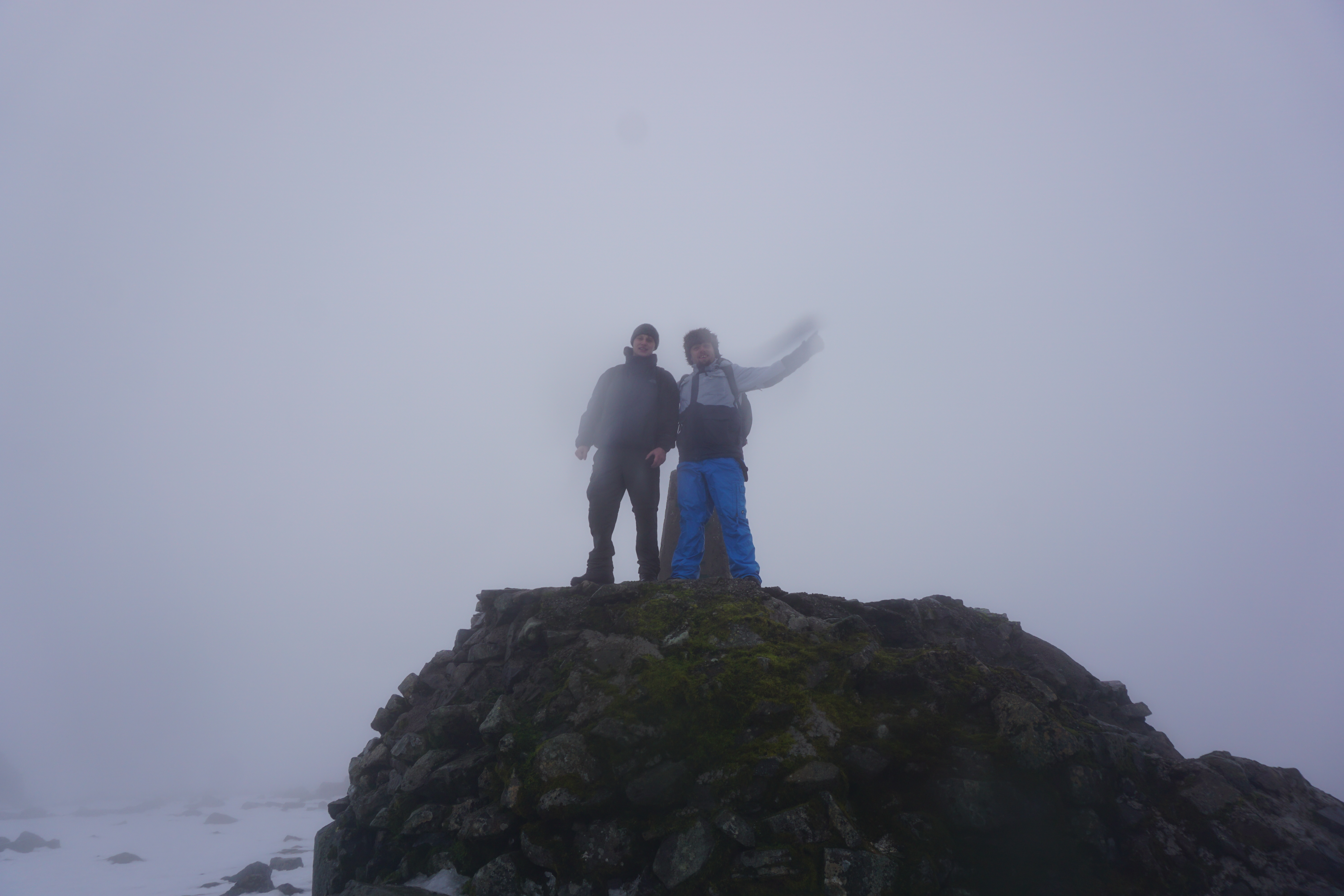 Full image of Dan and Robin atop Ben Nevis