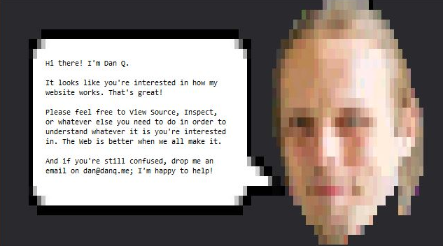 Facebook console messaging advising against the use of the console.
