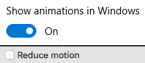 Motion-reducing controls in Windows 10 and MacOS X.