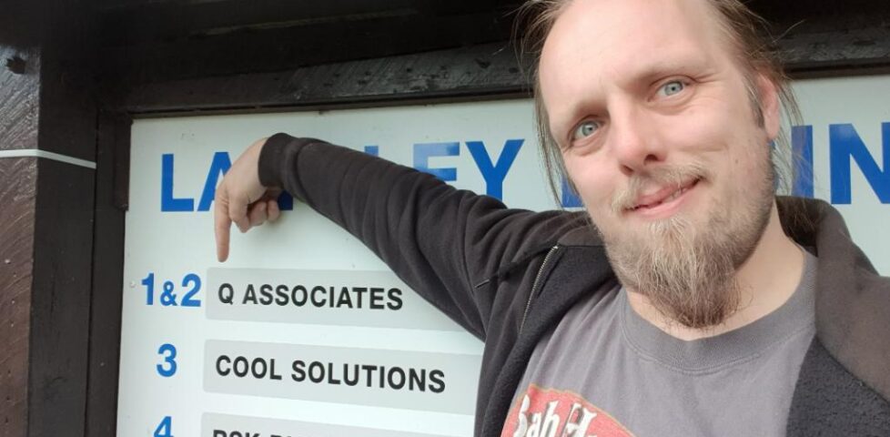 Dan at the car park of "Q Associates"