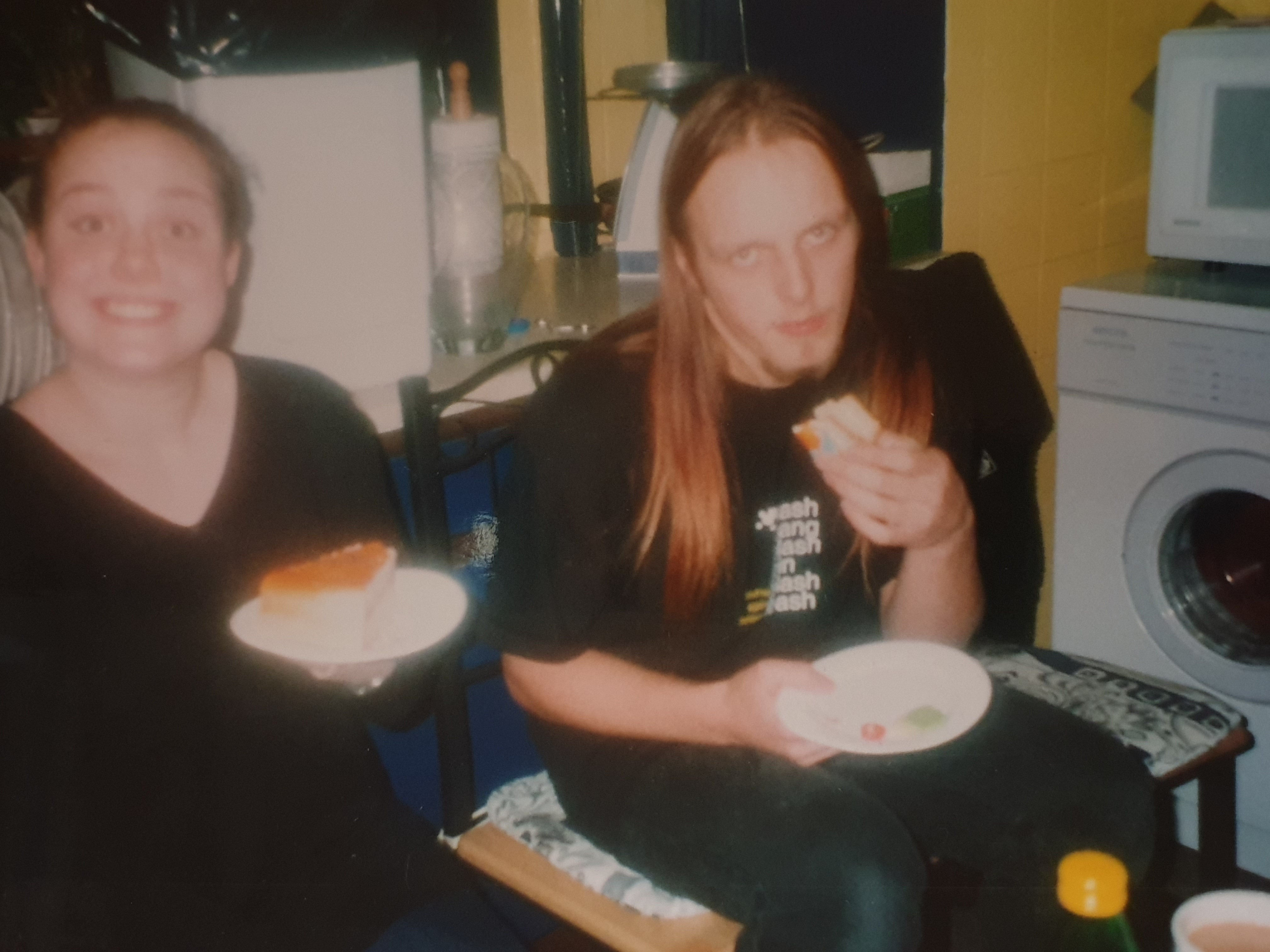Dan and Reb share birthday cake on Dan's 20th birthday