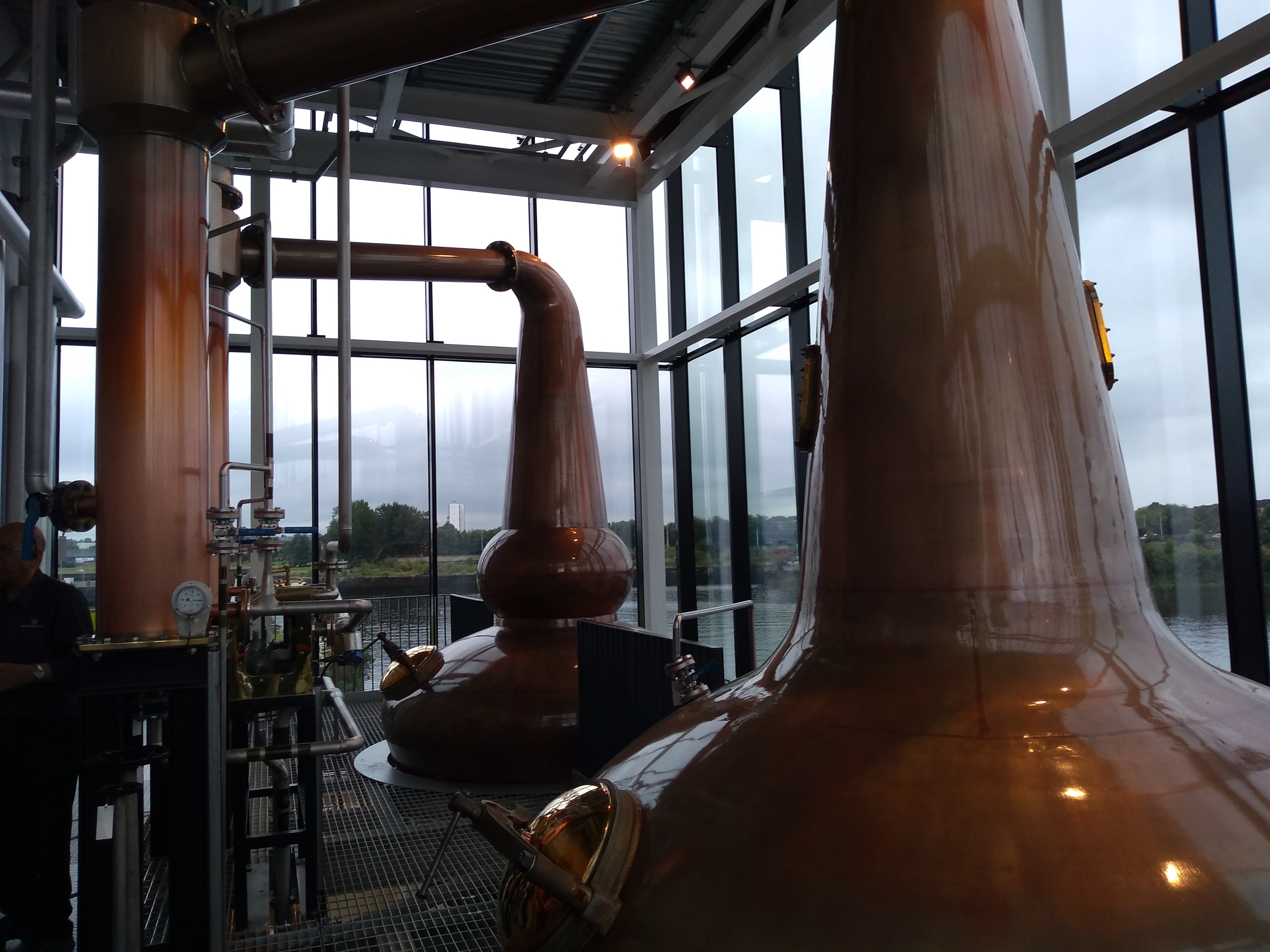 Full image of Copper stills of the Clydeside Distillery.