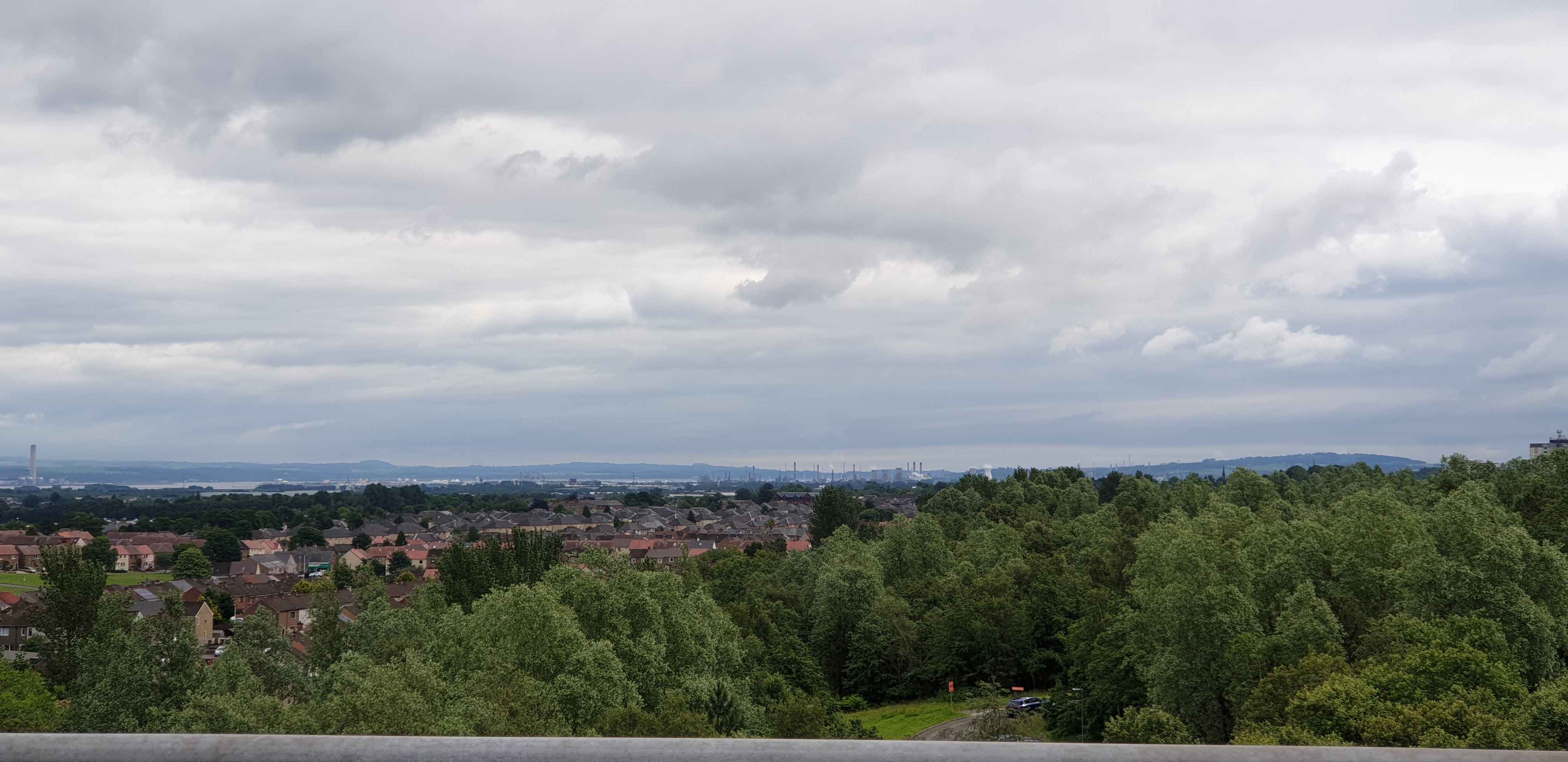 Full image of View towards Grangemouth from the top of the Falkirk Wheel