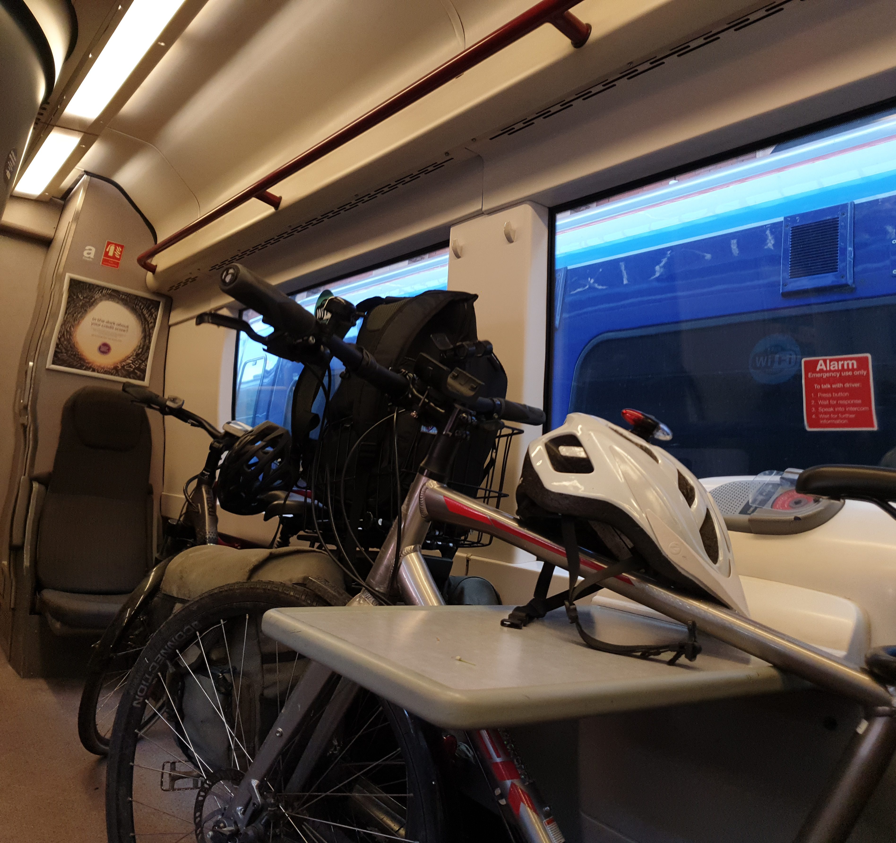 Full image of Bikes packed onto the train back to Oxford.