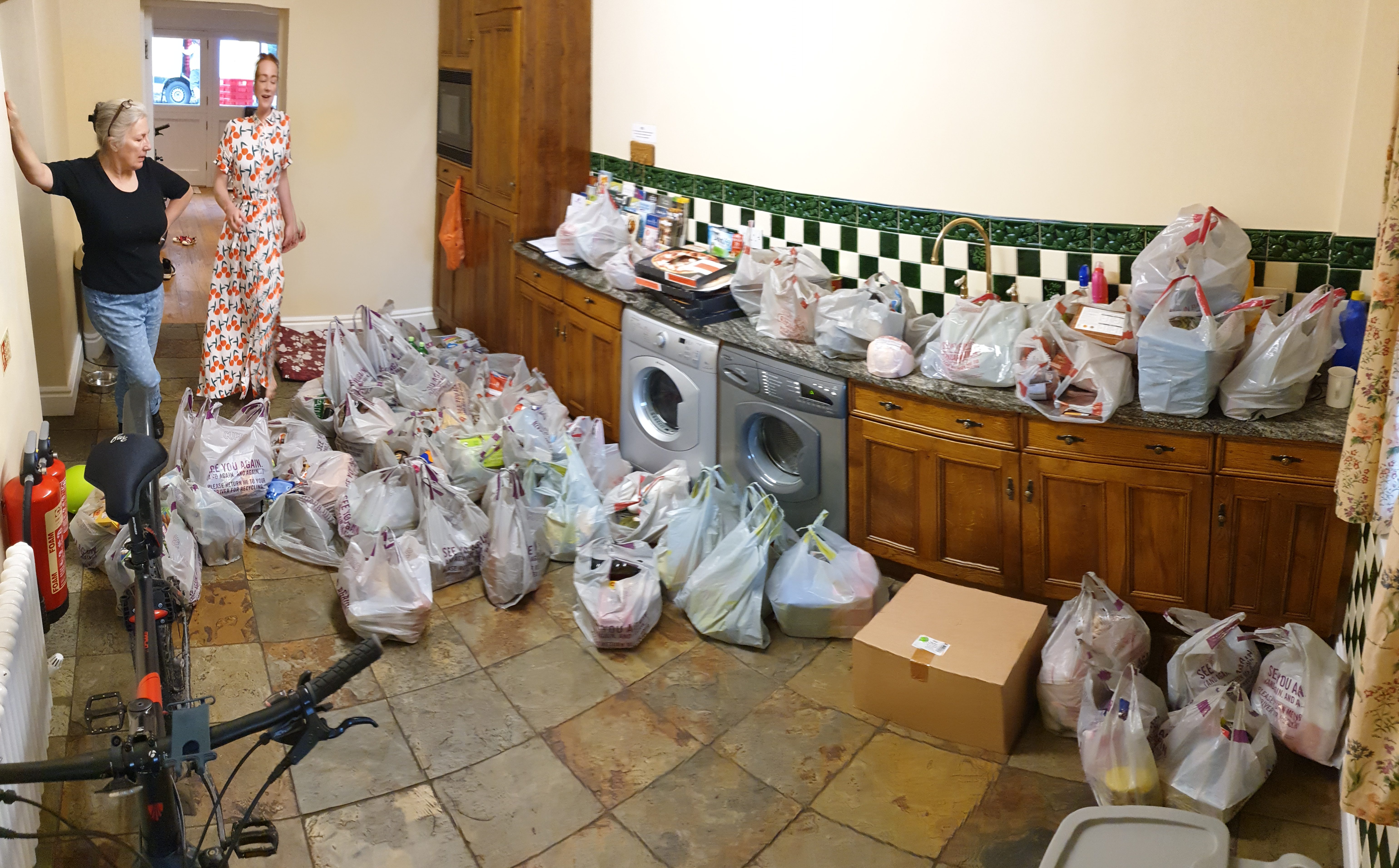 Full image of Ocado shopping arrives.