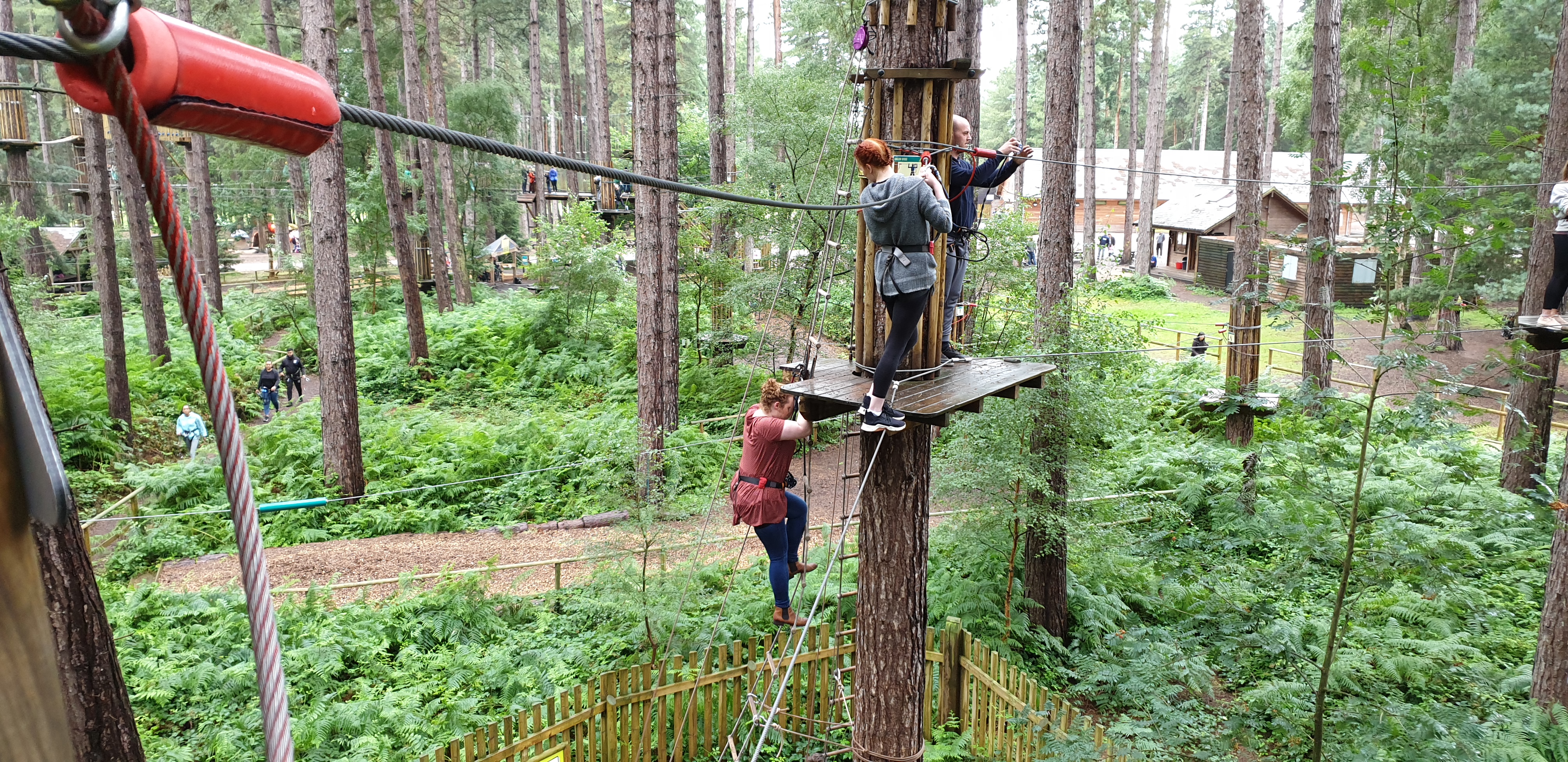 Full image of Jemma's nerves get the better of her and she climbs back down the ladder.