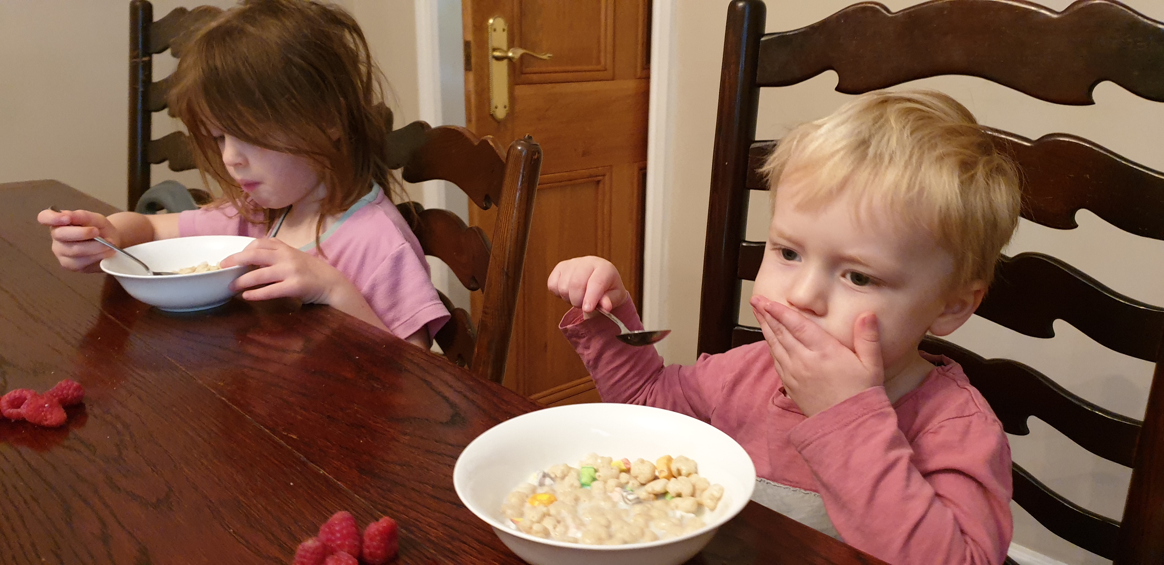 Full image of John and Annabel eat breakfast on Tuesday morning #1.