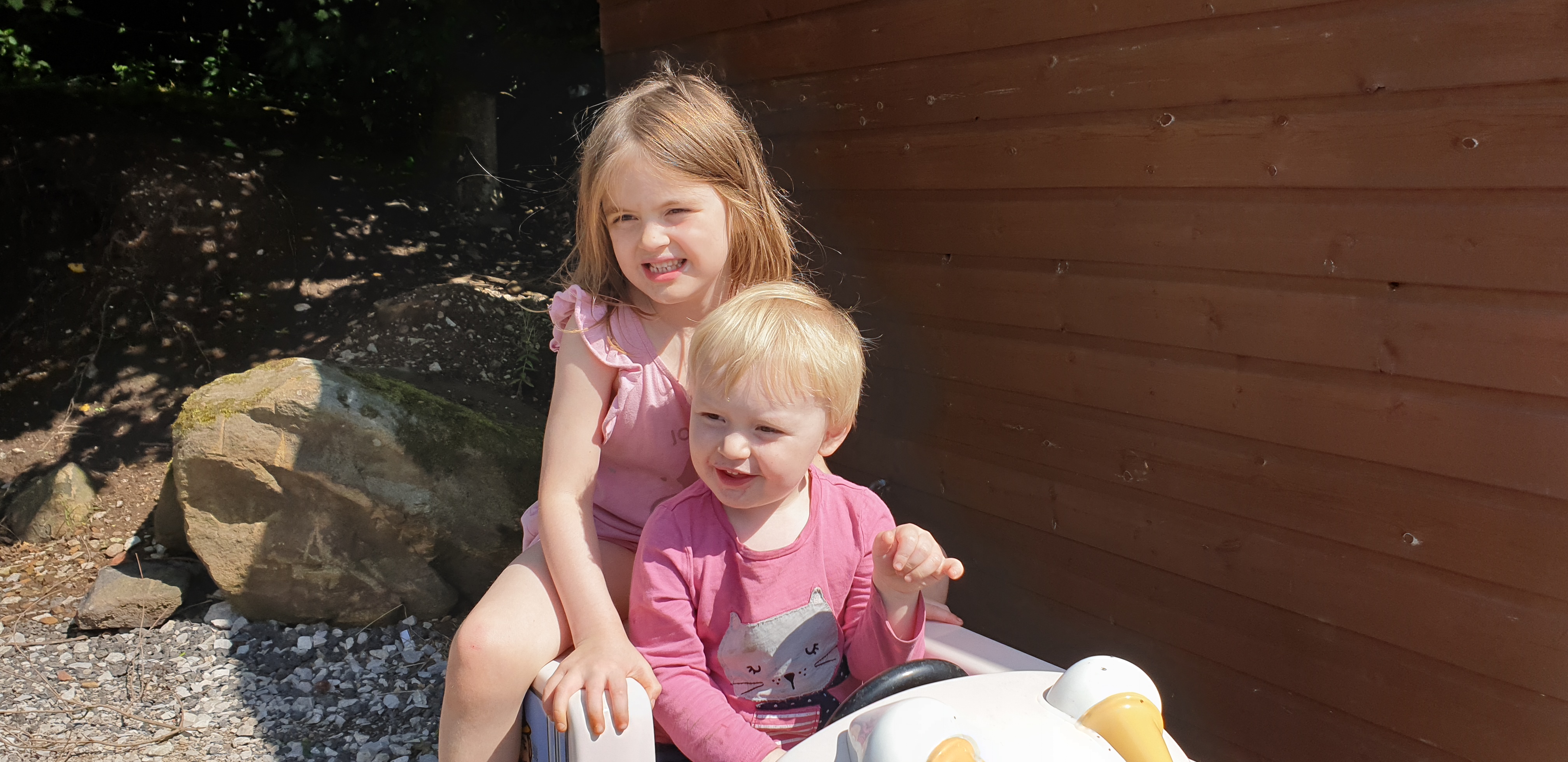Full image of John and Annabel on the ride #2.