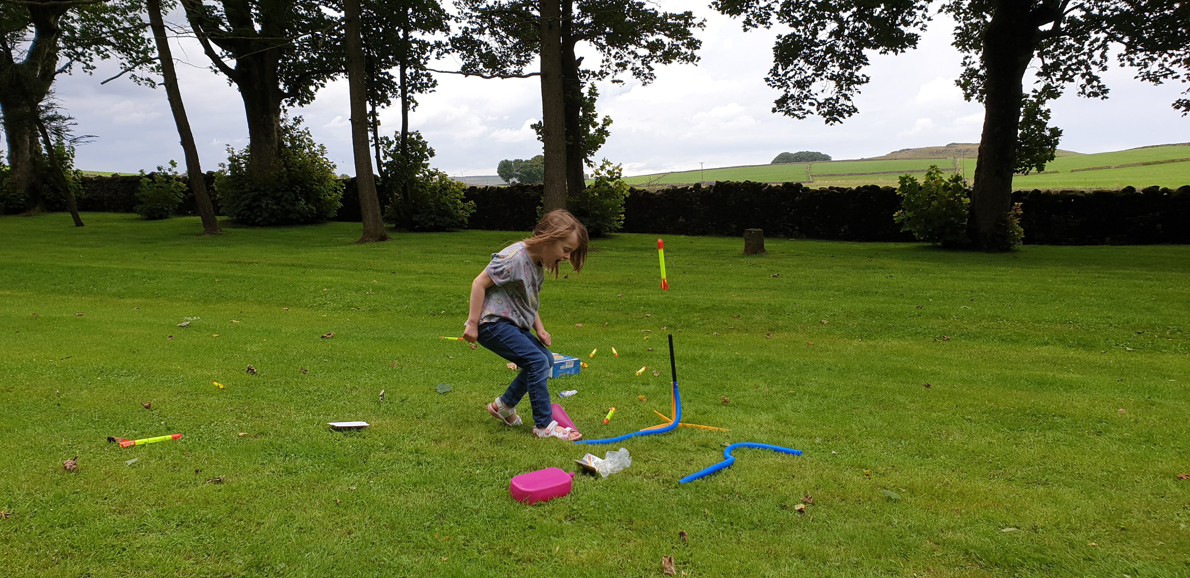 Full image of Annabel launches a stomp rocket #3.