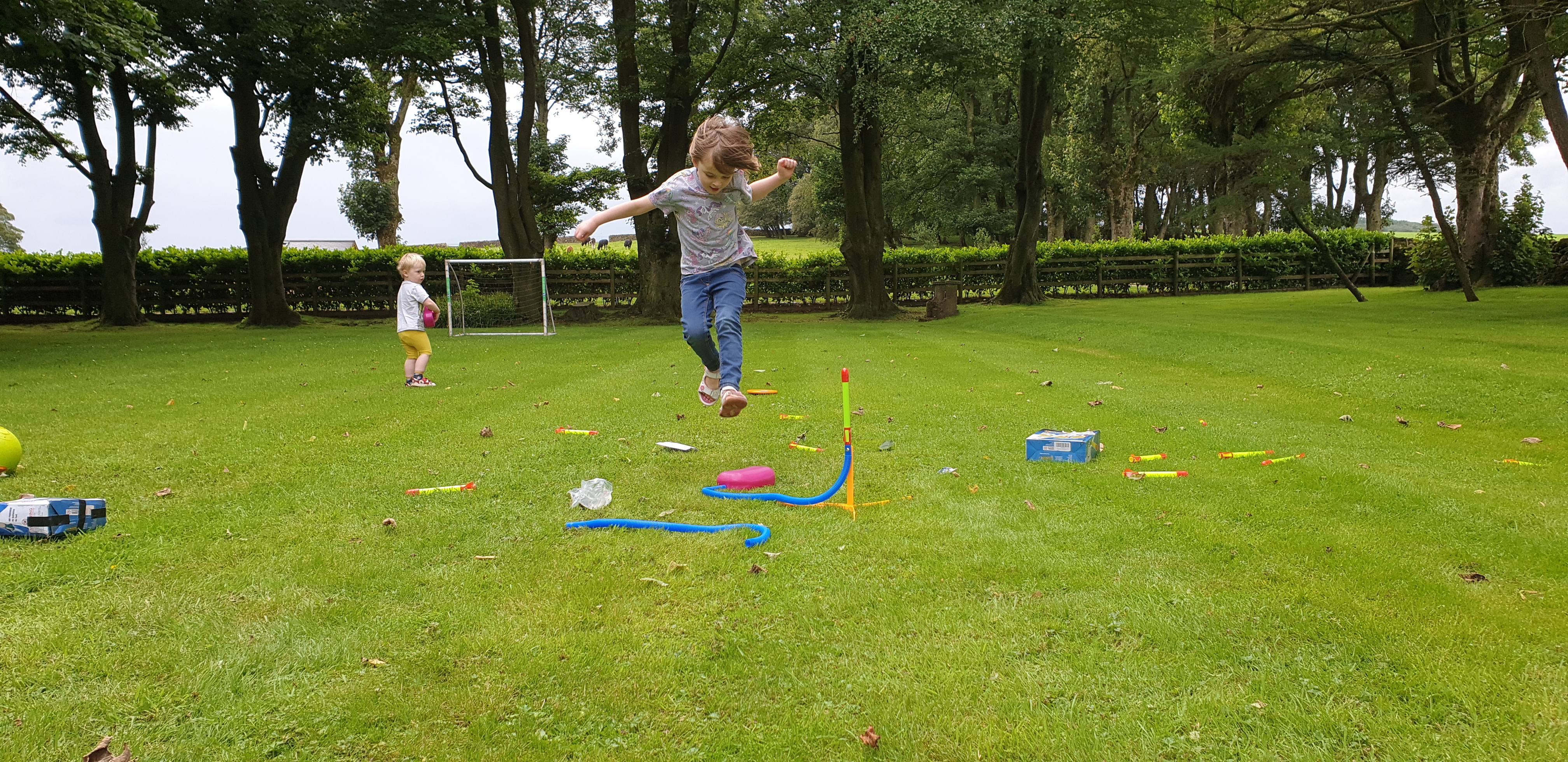 Full image of Annabel launches a stomp rocket #1.