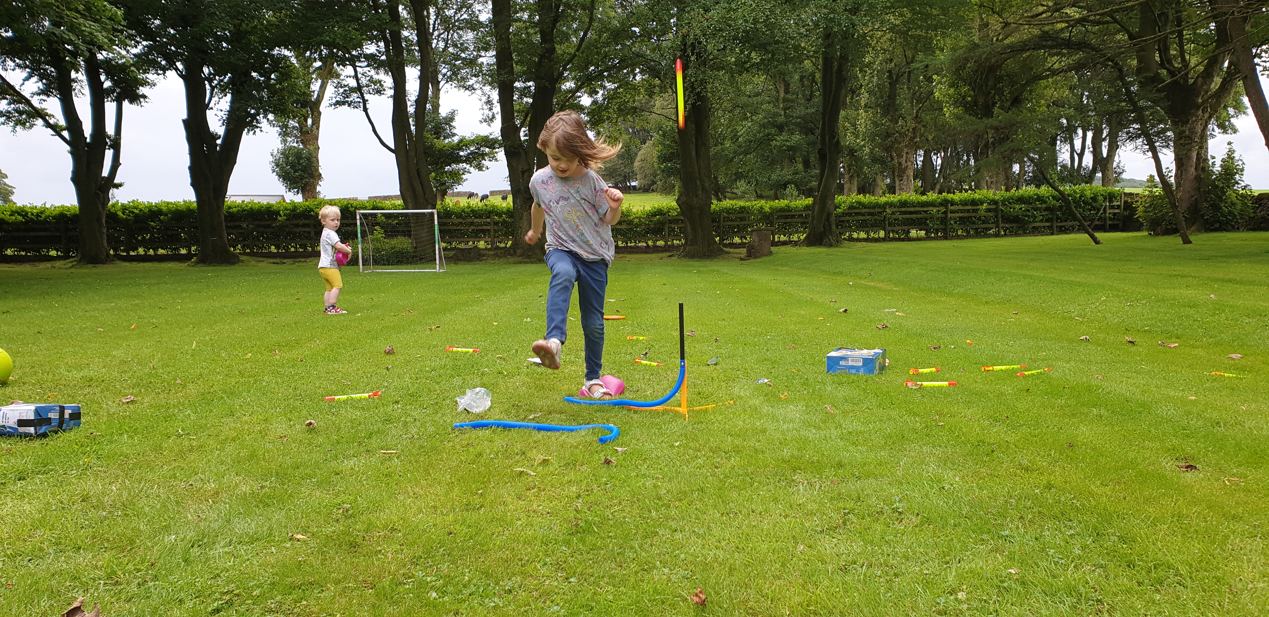 Full image of Annabel launches a stomp rocket #2.