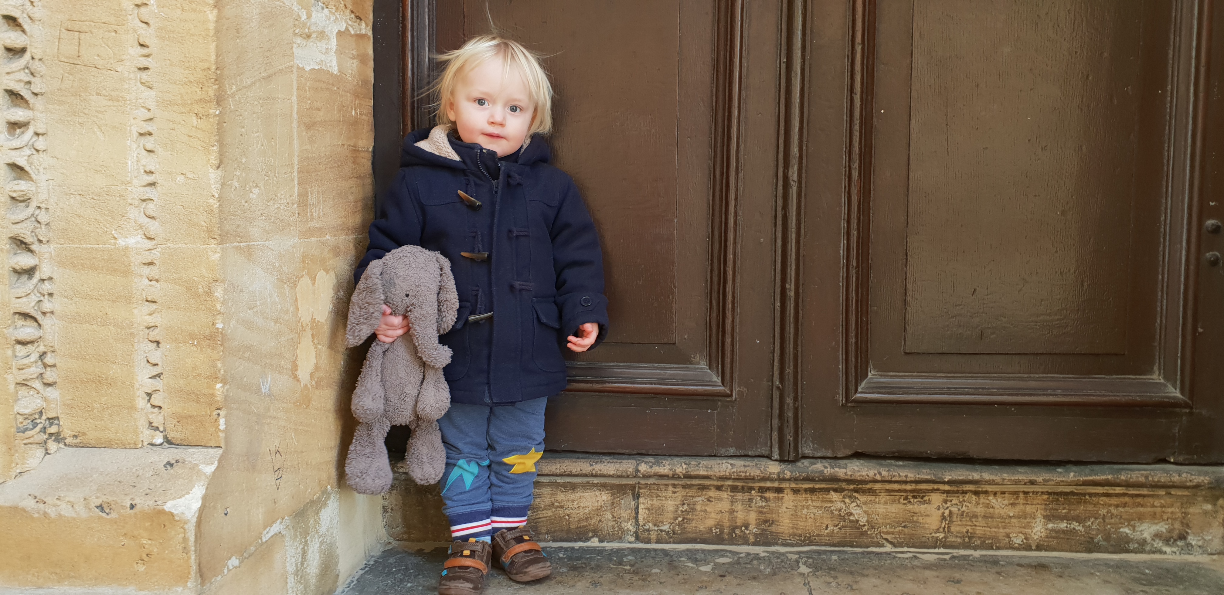 Full image of John in the Clarendon Quad.