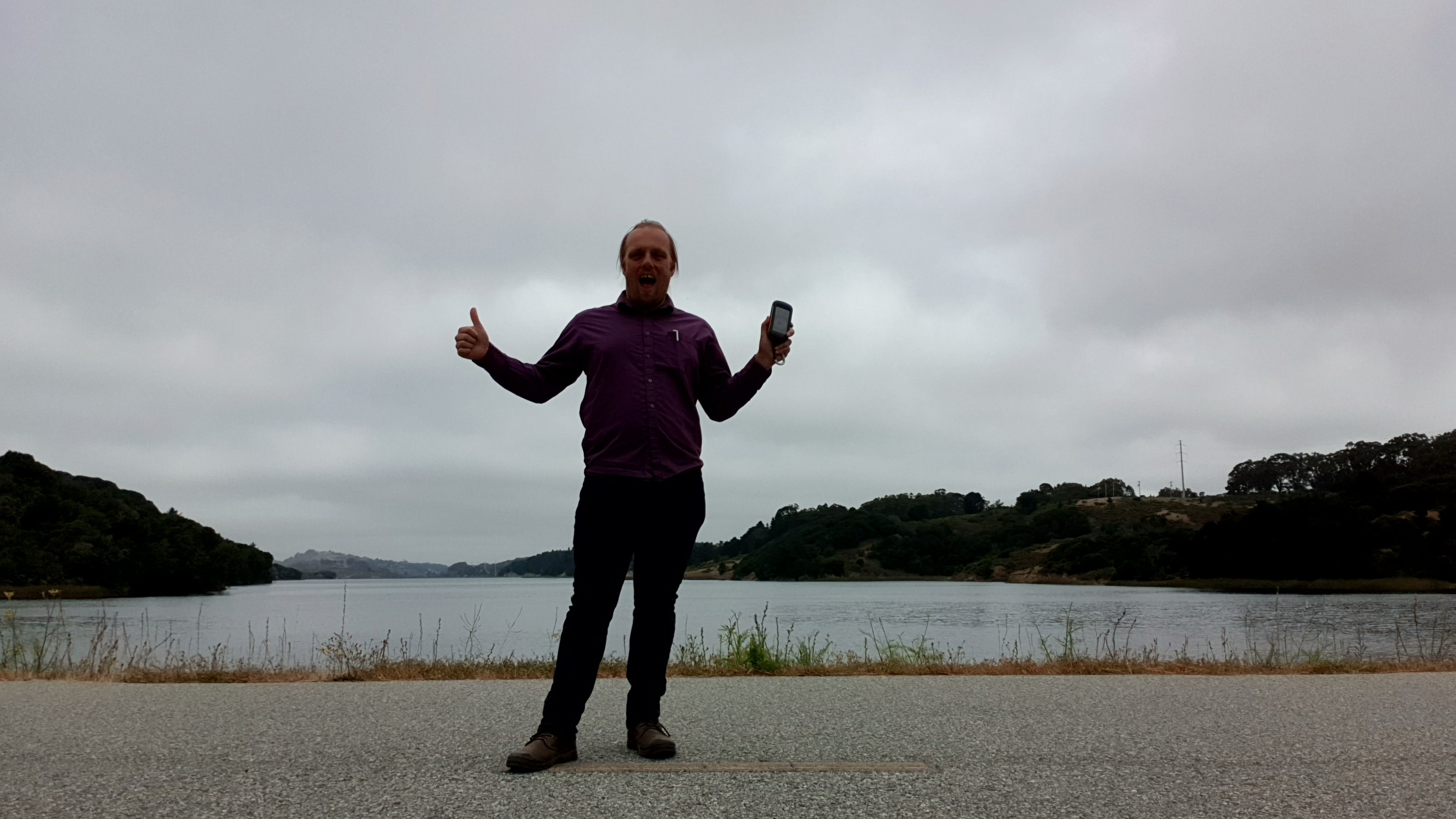 Full image of Dan at the San Andreas fault