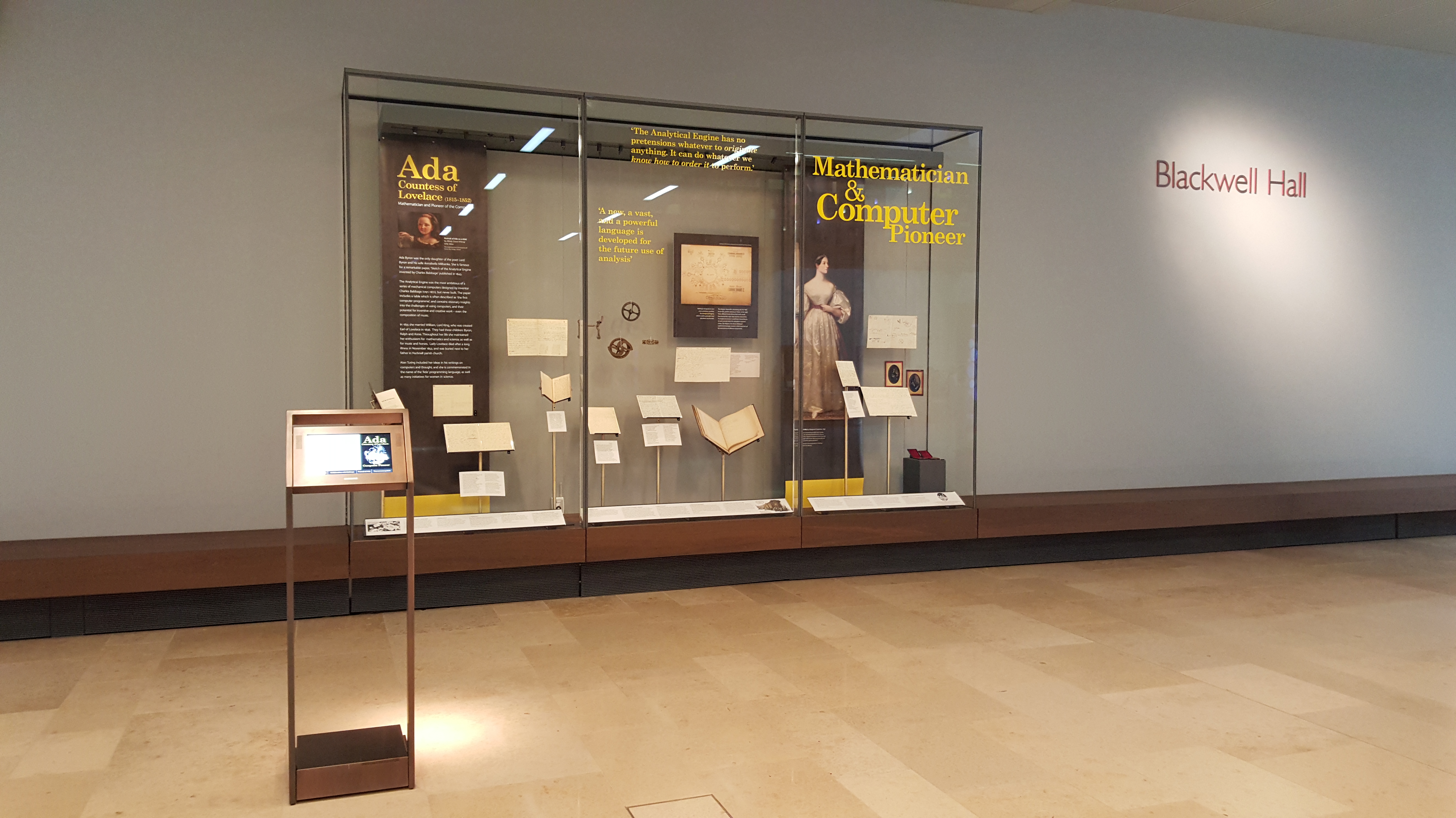Full image of Kiosk interface for an Ada Lovelace display in 2015.
