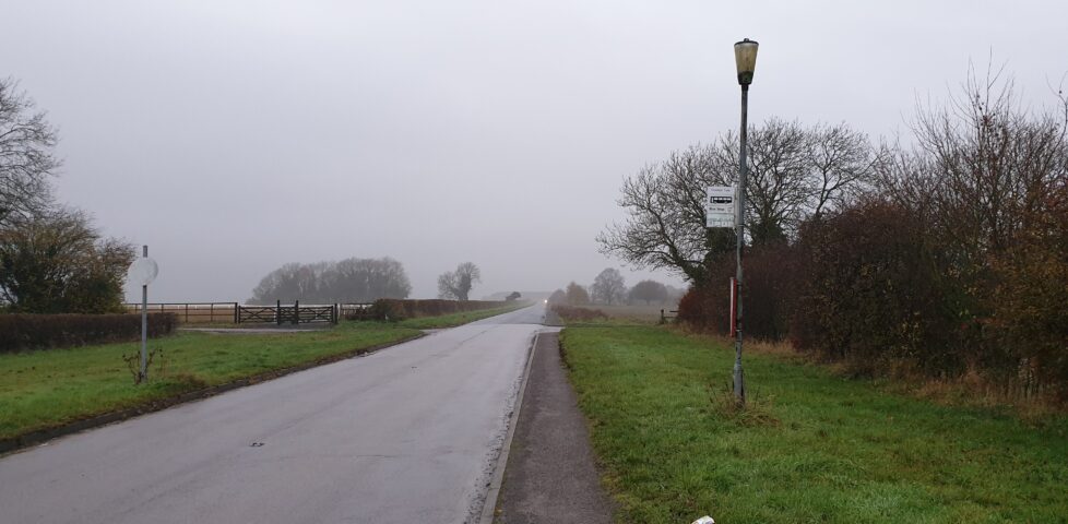Bus stop in the middle of nowhere