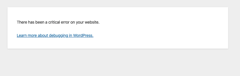 Critical error on woocommerce.com