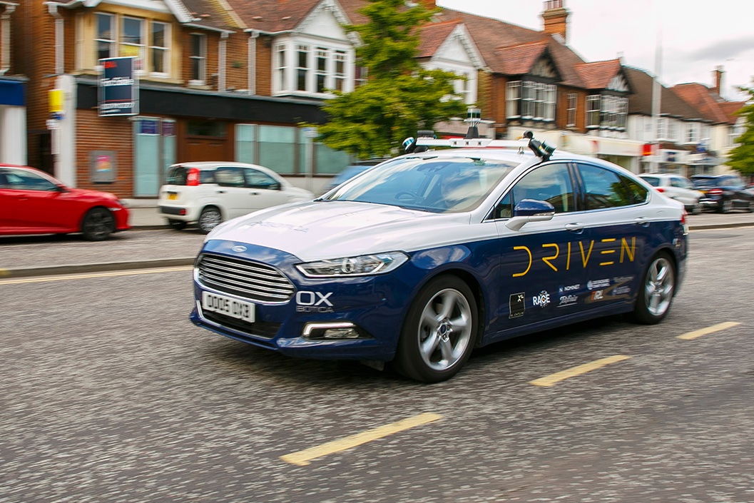 Full image of Oxbotica Driven self-driving car in Oxford.