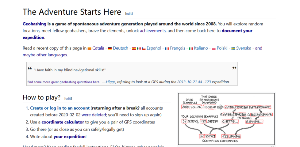 geohashing.site homepage