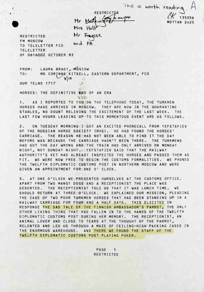 Telegram page 1.
