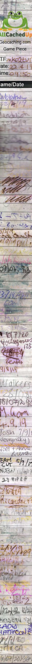 Full image of GC86MTH original logbook