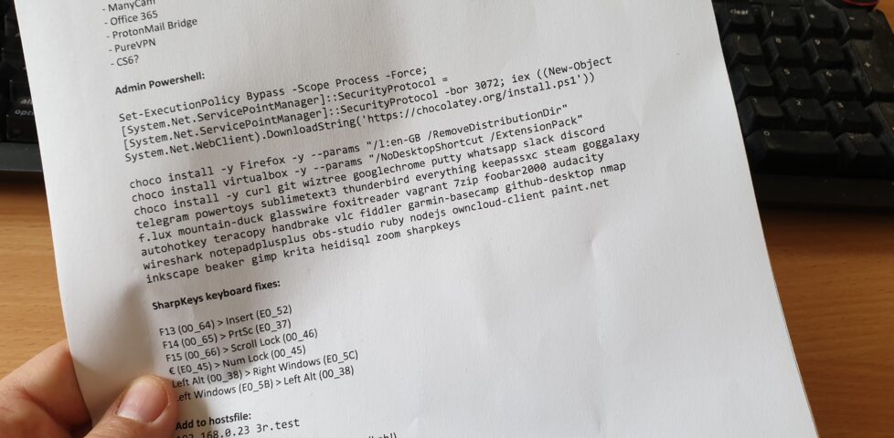 Dan's reformat-and-reinstall checklist