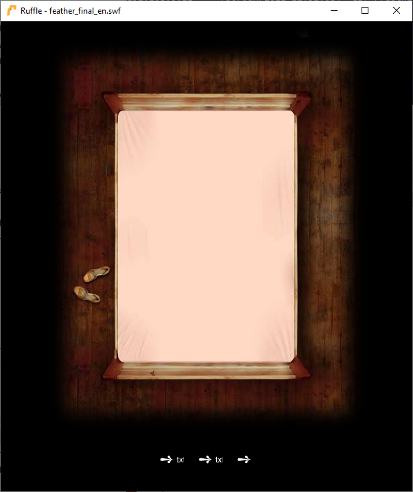 Ruffle window showing an empty bed.