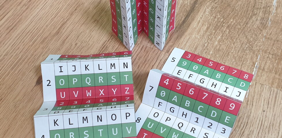 Three printed pocket code cards