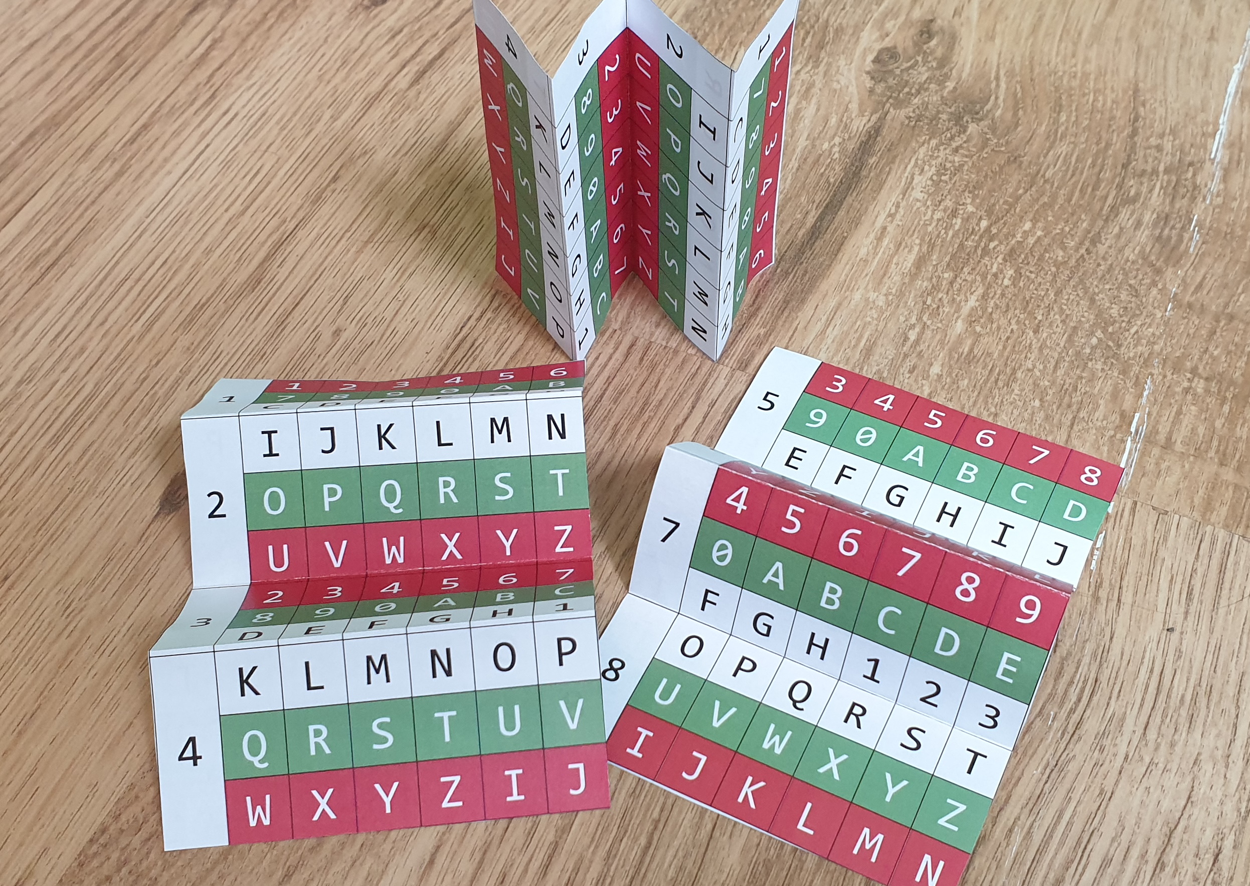 Full image of Three printed pocket code cards