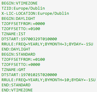 Perl Data::ICal::TimeZone implementation of Dublin timezone, incorrectly showing summer DST at +1 rather than winter DST of -1.