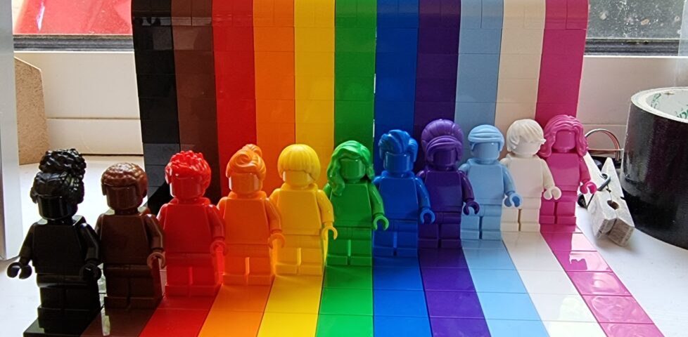 Everyone Is Awesome LEGO mode showing BIPOC/LGBTQ+ colours.