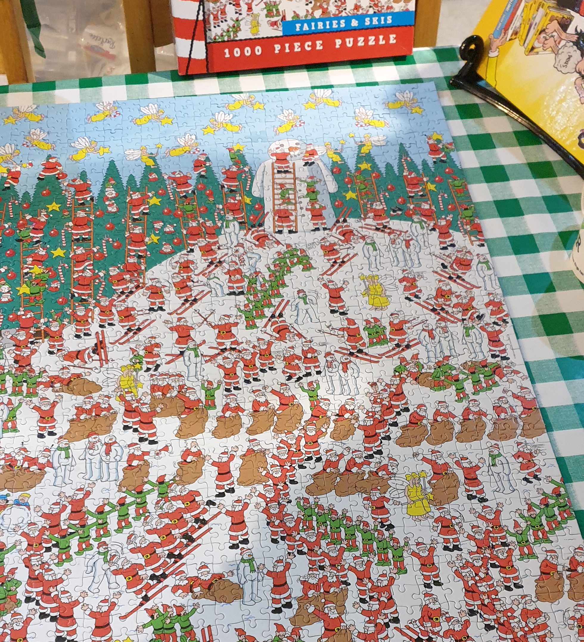 Full image of A completed 1000-piece "Where's Wally?" jigsaw.
