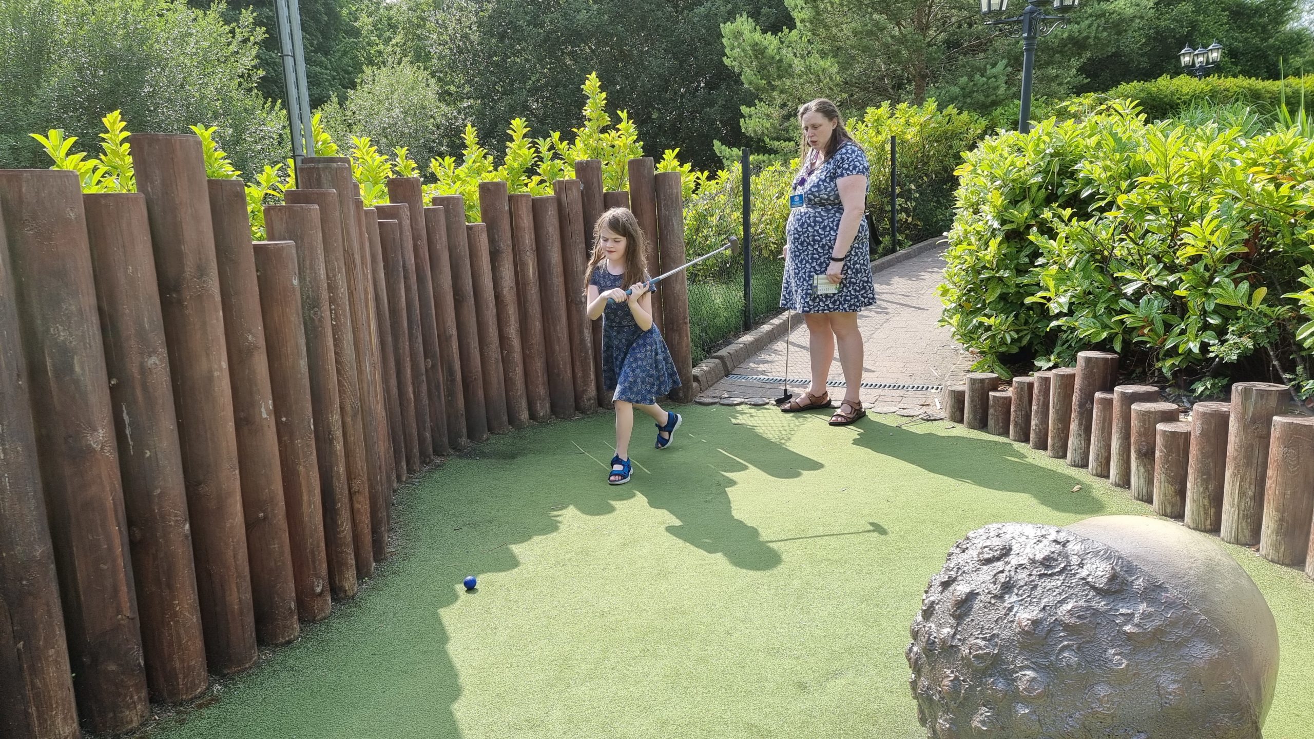 Full image of Mini-golf game in progress.