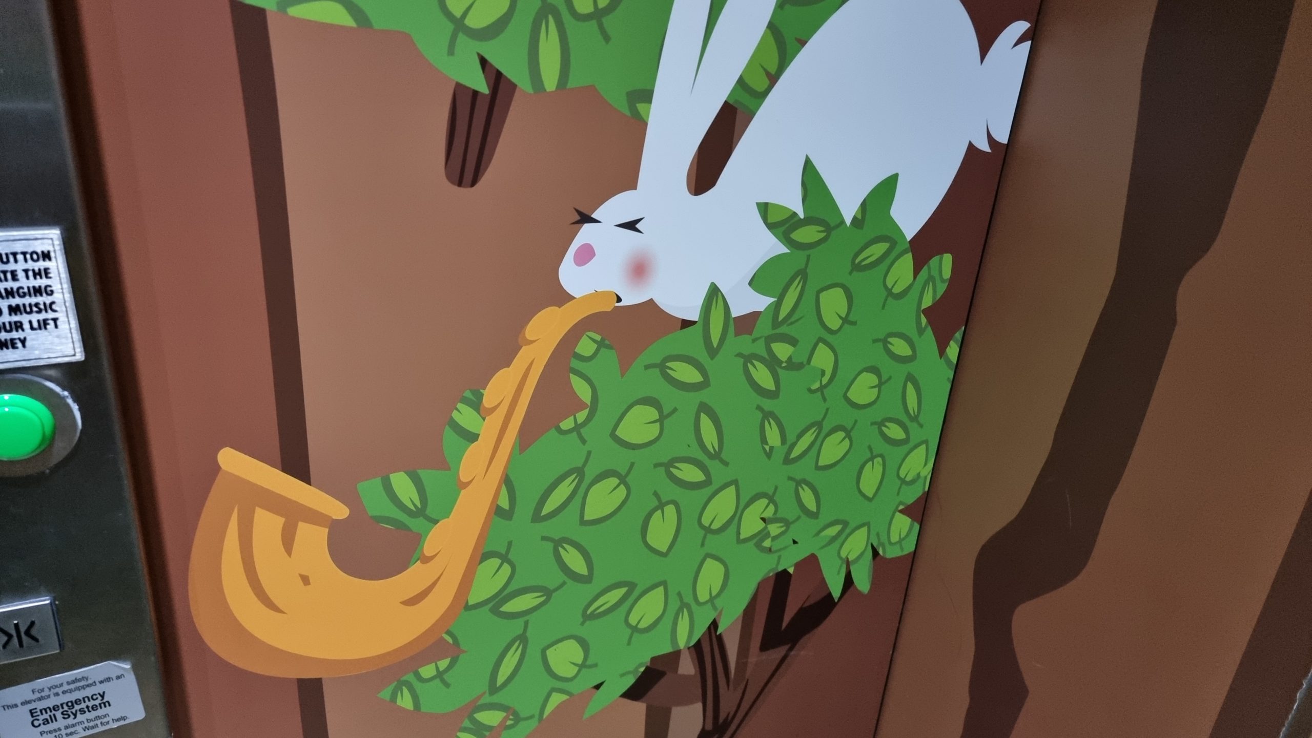 Full image of A rabbit... playing a saxophone?