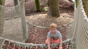 Rope climbing.