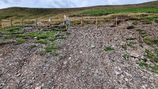 Diverted path owing to human-caused erosion