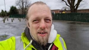 Dan in the rain