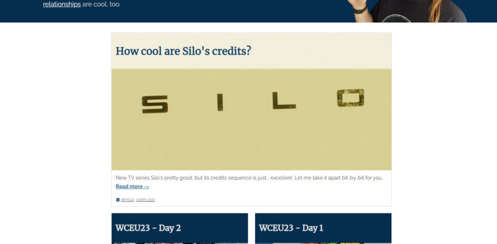 Screenshot showing the homepage of DanQ.me. The headline post is "How cool are Silo's credits?"