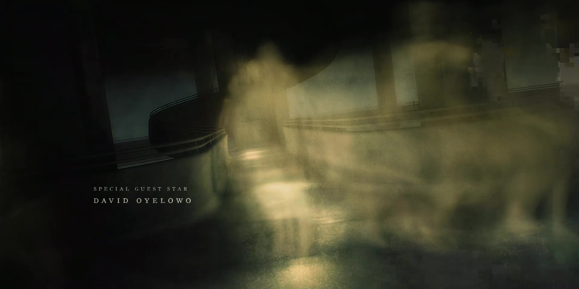 Full image of Skewed camera angle showing a dark bridge with ghostly gaseous figures crossing.