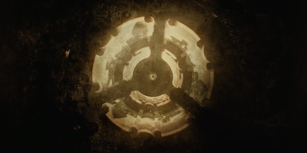 Cog-like shape.