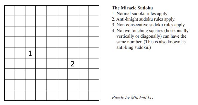 Image representing post: The Miracle Sudoku