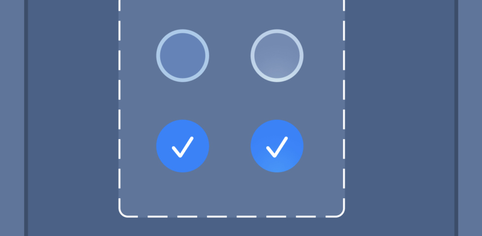 Four "round" checkboxes, two of them checked.