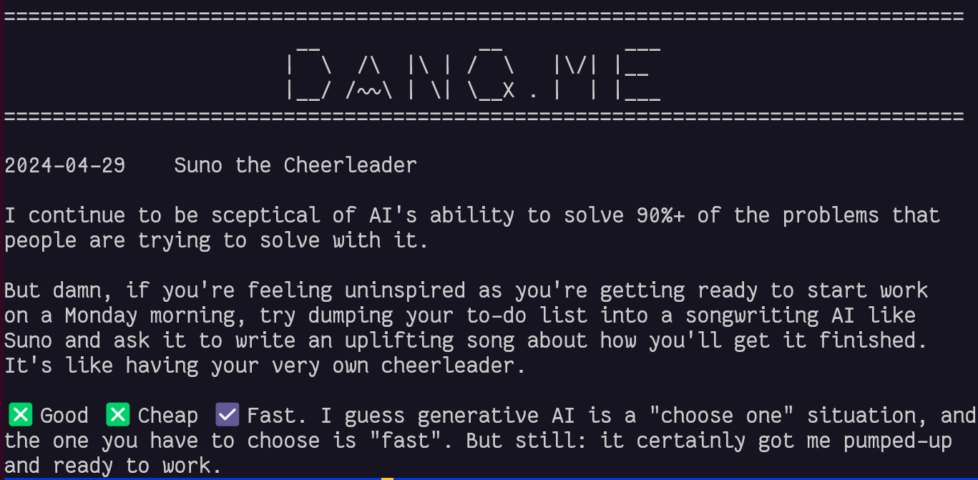 Lynx screenshot showing DanQ.me via the Finger protocol.