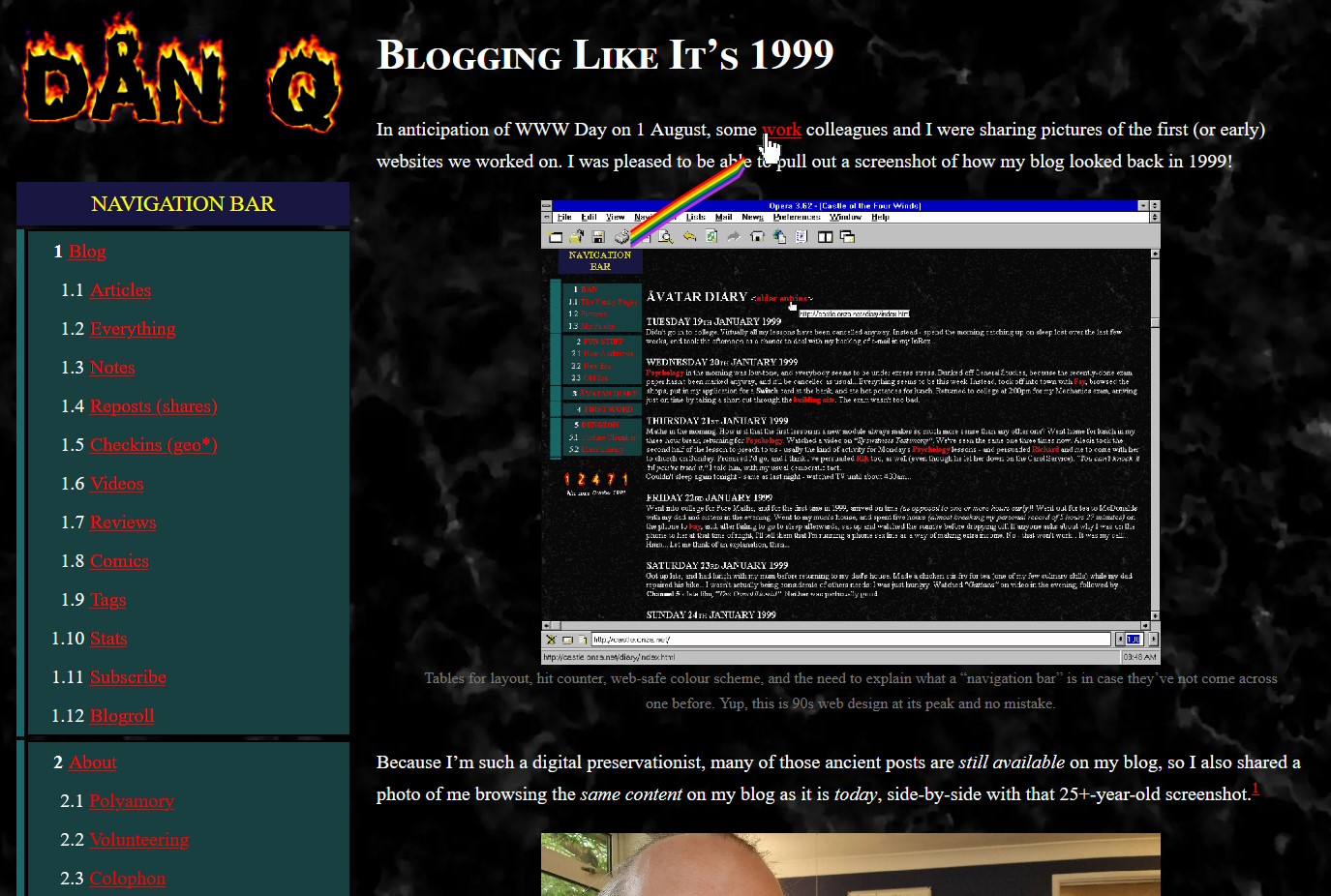 Full image of This blog post, viewed using 1999 Mode.