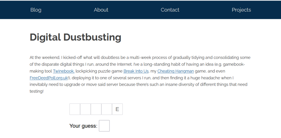 Screenshot showing this blog post.