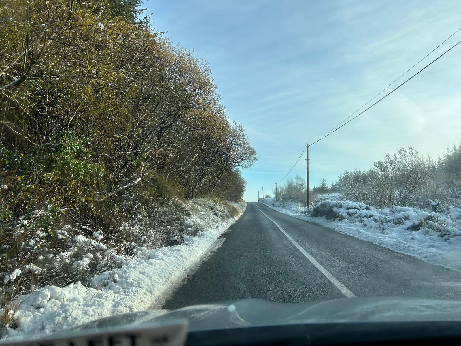Full image of Snowy roads.