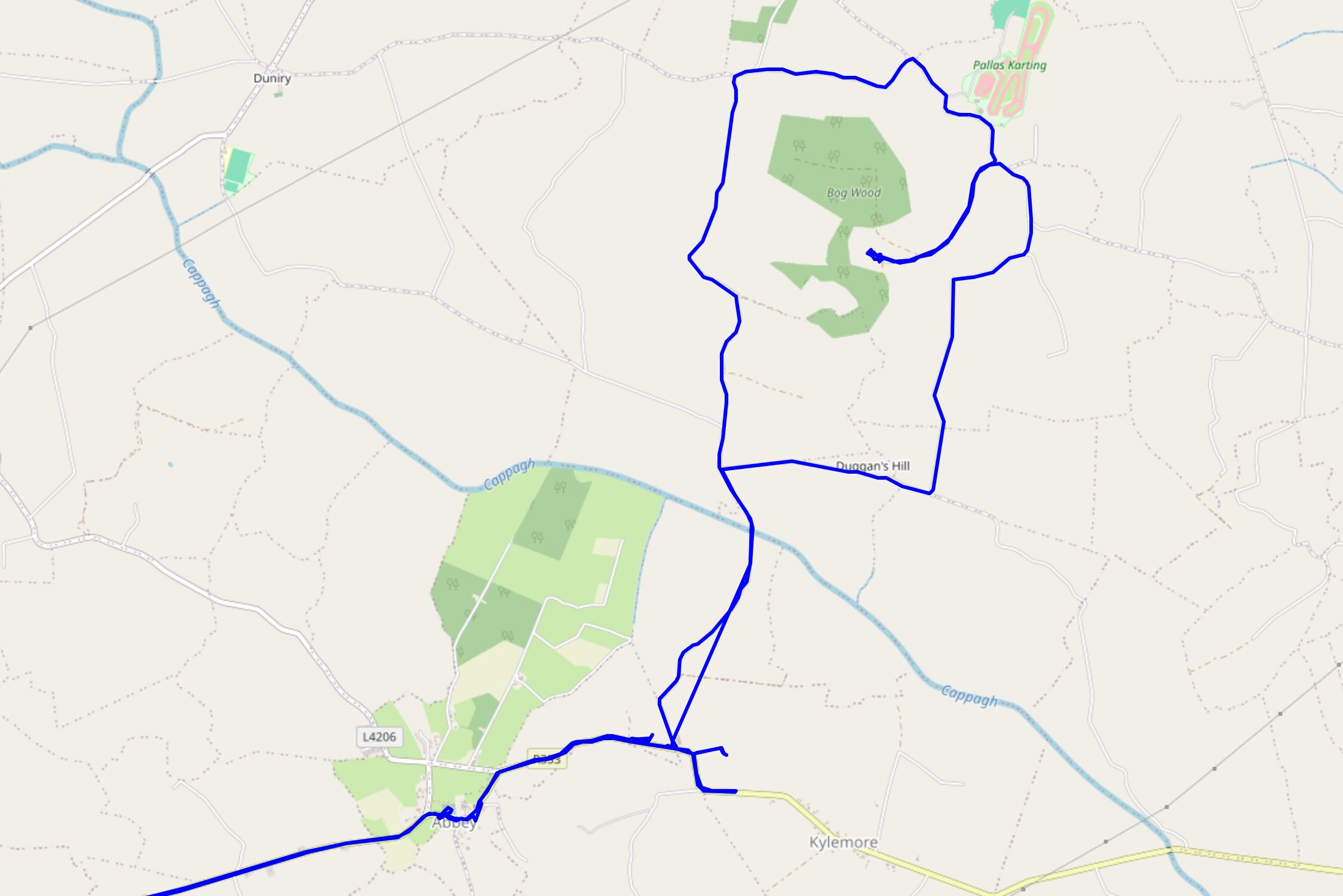 Full image of Map showing the walking part of our route.
