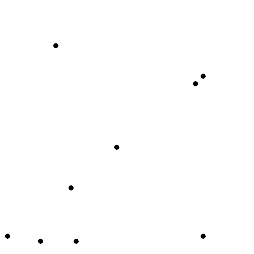 Animation showing colours gradually expanding from points on a plane, carving out borders along their edges.