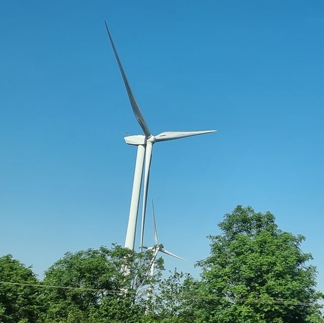 A large wind turbine.