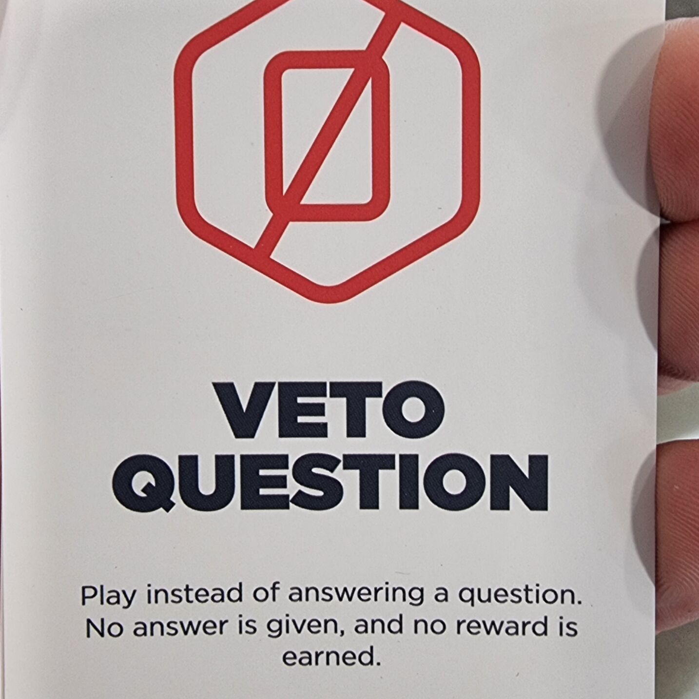 Full image of Veto Question card from Jet Lag: The Game - Hide & Seek.
