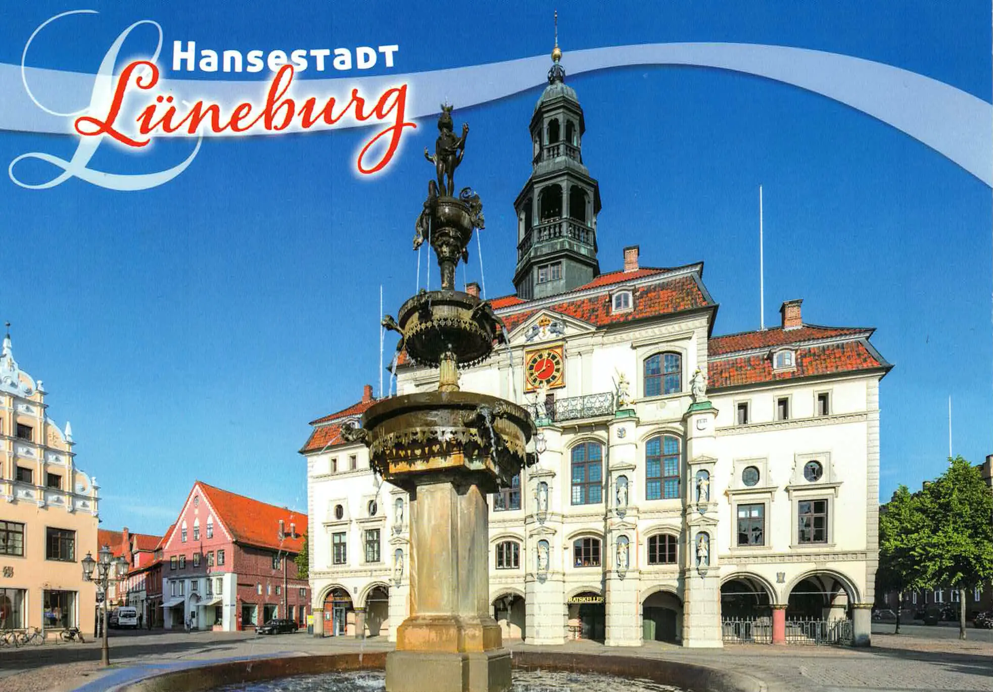 Photo postcard showing the town hall (Rathaus) at Lüneburg